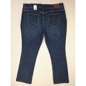 Lee Legendary Plus Size 20W Medium Womens 31" Inseam Bootcot Blue Logo Jeans NWT